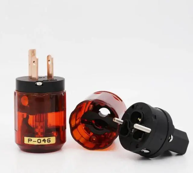 Alt view image 3 of 4 - P-046E Pure Red-Copper US Power plug + C-046E IEC Connector Series for power cable(10pair)