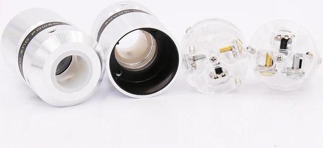 Alt view image 3 of 5 - Hi-End US Power Cable Plug IEC Connector Rhodium Plated  Female male Plug Power Cable