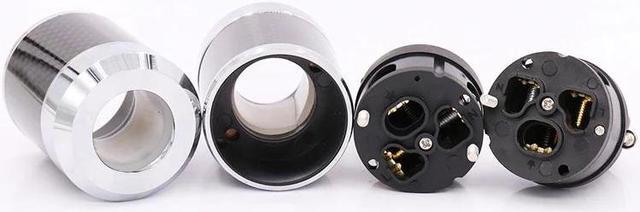 Alt view image 3 of 5 - one Pair Carbon fiber Gold Plated US AC Power Cord Cable Plug HIFI US Power Connector IEC Female