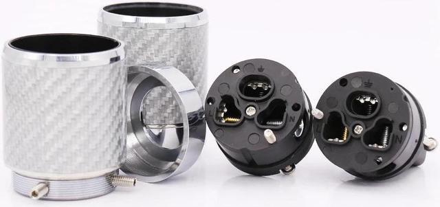 Alt view image 5 of 6 - Carbon Fiber US Mains Power Plug IEC Plug Rhodium Plated Connector hifi