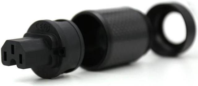 Alt view image 6 of 6 - Hifi Carbon Fiber  Rhodium Plated  IEC Female connector  Brass EU male Power Plug for audio power cable