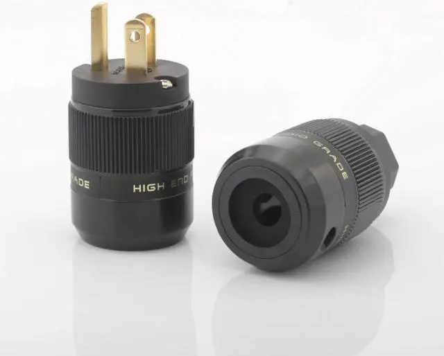 Alt view image 2 of 6 - 1pair Gold plated US Power connector US Power plug AC US power cable DIY plug