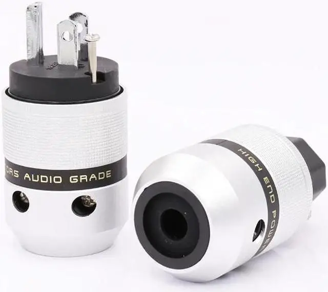 Alt view image 2 of 5 - one Pair Hi End Audio Rhodium Plated US AC Power Plug HIFI Audio Grade Copper US plug