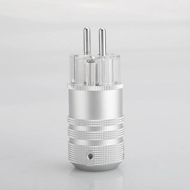 Main image of Euro 2 Pin Plug Audio Grade EU Power Plug Rhodium Plated For DIY Power Cord Extension Power Cable HIFI(Male Plug)