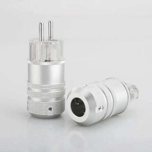 Main image of Euro 2 Pin Plug Audio Grade EU Power Plug Rhodium Plated For DIY Power Cord Extension Power Cable HIFI(male female)