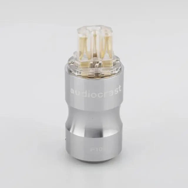 Main image of Hifi audio Rhodium Plated 24K Gold plated Transparent EU power plug Audio power plug HIFI Power supply socket(TG-female only)