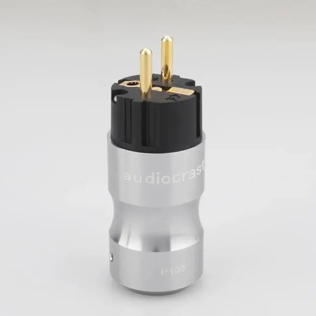 Main image of pair P105BG 24k Gold plated Power connetor Europe EU Power Plug IEC Audio Connector(One Male)