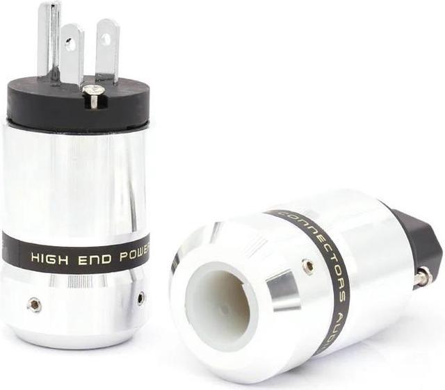 Alt view image 2 of 5 - one pair Rhodium Plated US Power Cable Plug IEC Connector Female male Plug HIFI Power Plug