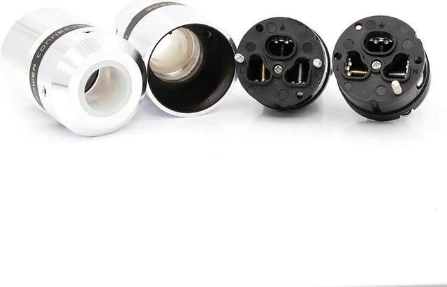 Alt view image 3 of 5 - one pair Rhodium Plated US Power Cable Plug IEC Connector Female male Plug HIFI Power Plug