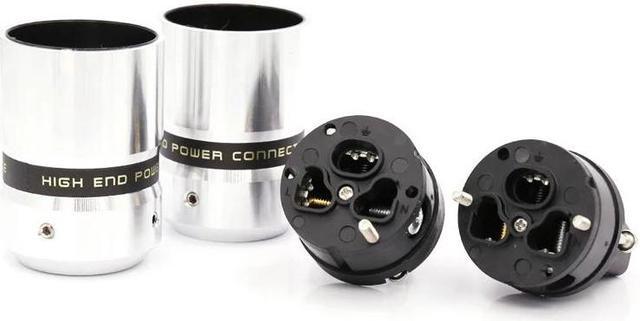 Alt view image 4 of 5 - one pair Rhodium Plated US Power Cable Plug IEC Connector Female male Plug HIFI Power Plug