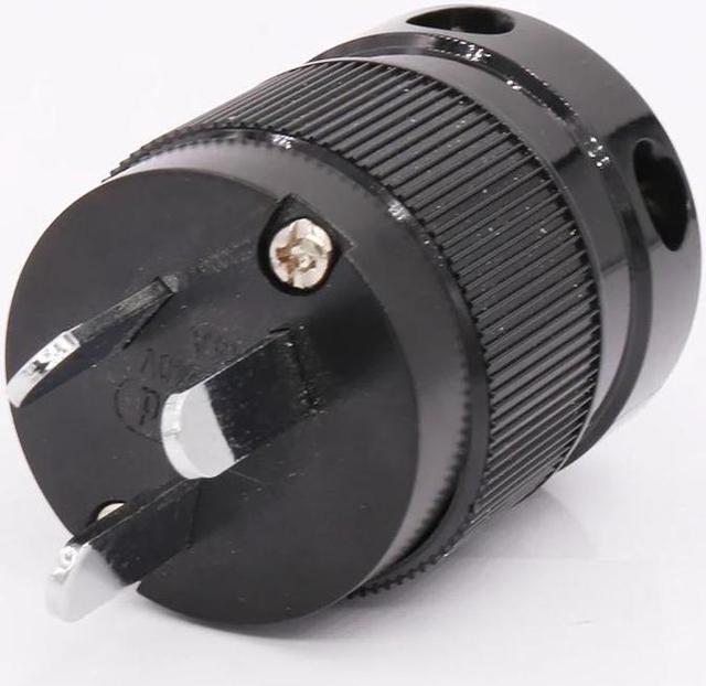 Alt view image 2 of 4 - 2Pieces Pure copper Rhodium plated AU Mains Power Plug Male Copper Connector Cable Cord 3 Pin HiFi
