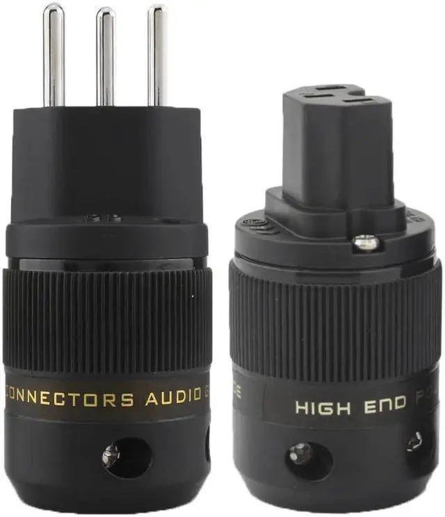 Main image of HIFI Switzerland power plug gold plated AC power plug, 10A/250V 15A/125V Audio Grade Power Connector HIFI Swiss Plug(rhodium male female)