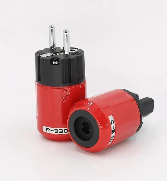 Alt view image 2 of 6 - Pair Hifi Audio Grade Rhodium Plated EU AC Power Plug+ IEC Connector Plug DIY Power Cord