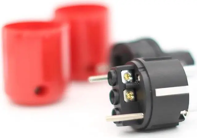 Alt view image 5 of 6 - Pair Hifi Audio Grade Rhodium Plated EU AC Power Plug+ IEC Connector Plug DIY Power Cord