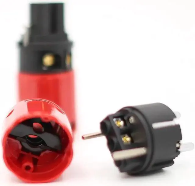 Alt view image 6 of 6 - Pair Hifi Audio Grade Rhodium Plated EU AC Power Plug+ IEC Connector Plug DIY Power Cord