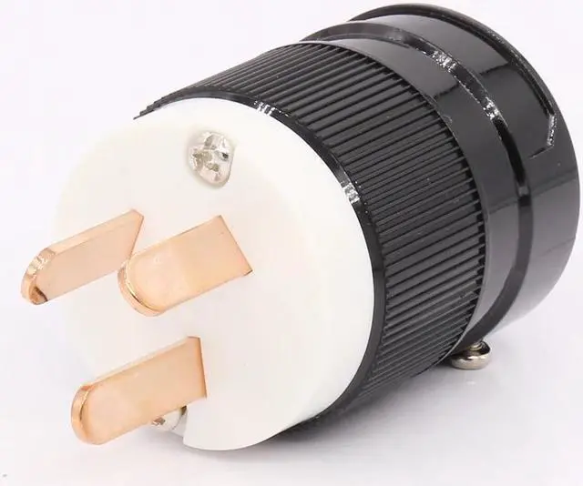 Alt view image 2 of 4 - 2 Pieces Pure copper AU Mains Power Plug Male Copper Connector Cable Cord 3 Pin HiFi