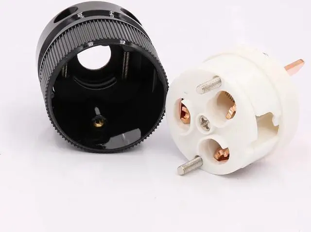 Alt view image 4 of 4 - 2 Pieces Pure copper AU Mains Power Plug Male Copper Connector Cable Cord 3 Pin HiFi