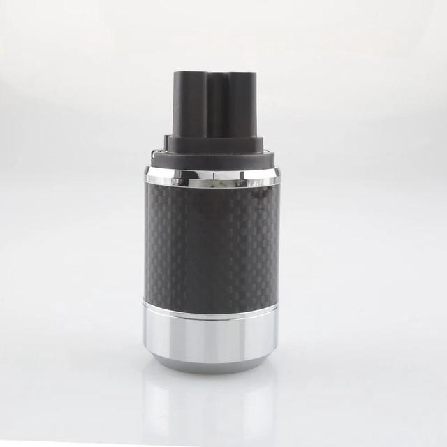 Main image of Pair Hi-end Carbon Fiber Rhodium Plated AC Power cable IEC female connector Hifi 2 pins EU EUR power Plug socket(female)