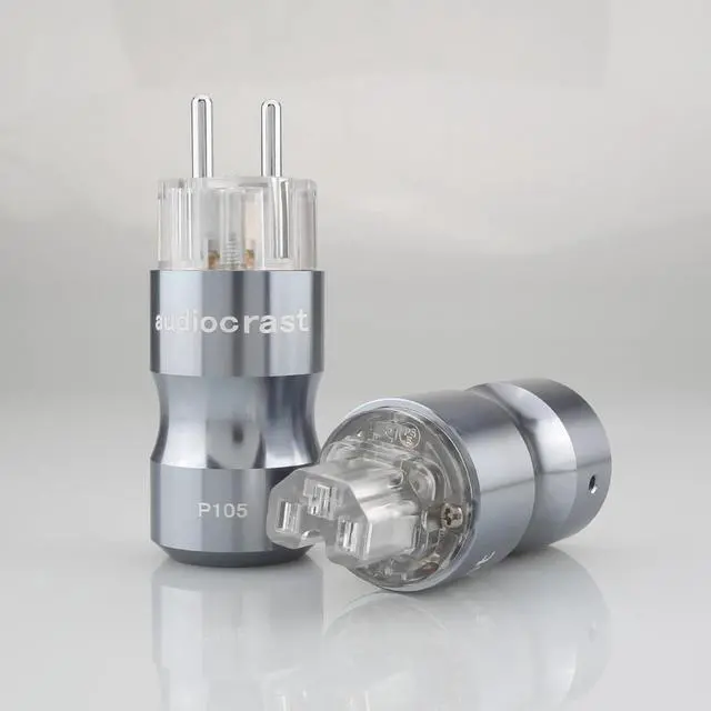 Main image of 1 Pair P105 HI-End Rhodium Plated Power Mains Connector HIFI AC Power Plug DIY Power Cable(1Pair Rhodium Plated)