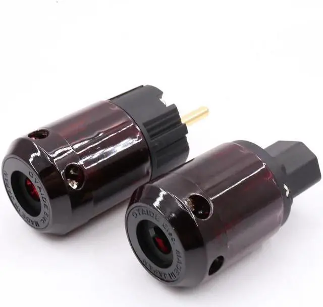 Alt view image 2 of 4 - Hifi Brass 24k Gold-Plated P-079E+pure copper C079 EU Power Plug ac power cord plugs(5pairs)