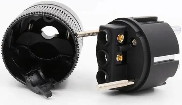 Alt view image 6 of 6 - 2pcs VE505R Without Logo High End Rhodium Plated EUR EU Power Plug & IEC Connector plug