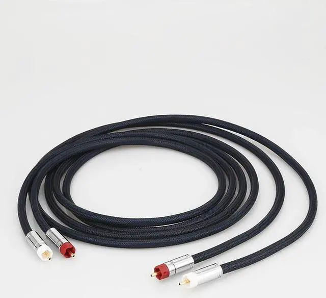 Alt view image 2 of 6 - Audiocrast A10+XW60 HIFI RCA TO RCA Audio Cable With Gold Plated Star line RCA Plug Cable Audio Grade Silver Analogue Cable Length: 1m