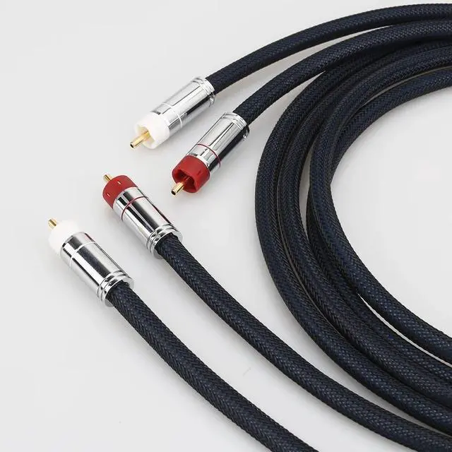 Alt view image 3 of 6 - Audiocrast A10+XW60 HIFI RCA TO RCA Audio Cable With Gold Plated Star line RCA Plug Cable Audio Grade Silver Analogue Cable Length: 1m