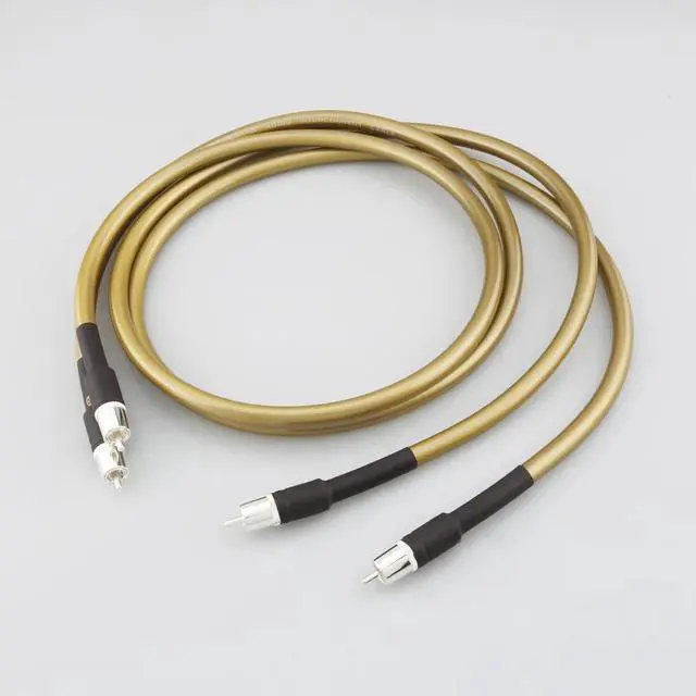 Main image of 1pair A70 hifi rca jack cable OFC pure copper plated silver 2RCA to2 RCA  Audio Cable Line Wire Length: (0.5m)(with rca plug)