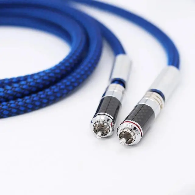 Alt view image 3 of 6 - 1 Pair Interconnector cable Silver Plated with 2RCA Male to 2RCA Male audio cable Length: 1m