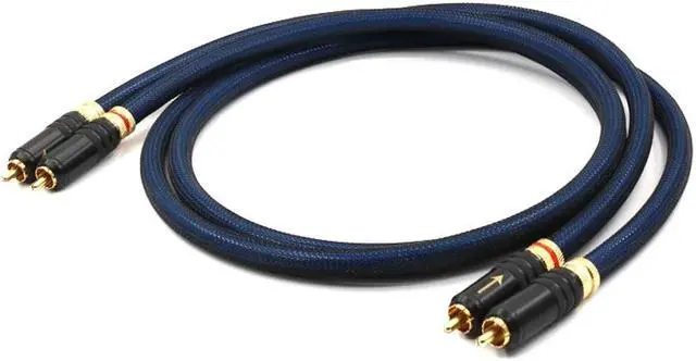 Main image of 1 pair Hifi  Top Grade Silver Plated RCA Male to Male Cable Length: 1m