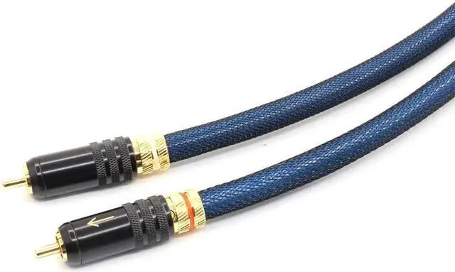 Alt view image 2 of 6 - 1 pair Hifi  Top Grade Silver Plated RCA Male to Male Cable Length: 1m