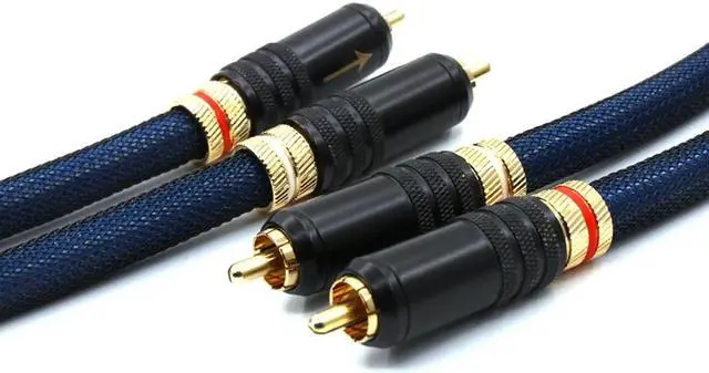 Alt view image 4 of 6 - 1 pair Hifi  Top Grade Silver Plated RCA Male to Male Cable Length: 1m