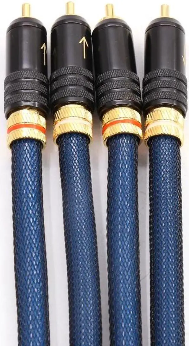 Alt view image 5 of 6 - 1 pair Hifi  Top Grade Silver Plated RCA Male to Male Cable Length: 1m