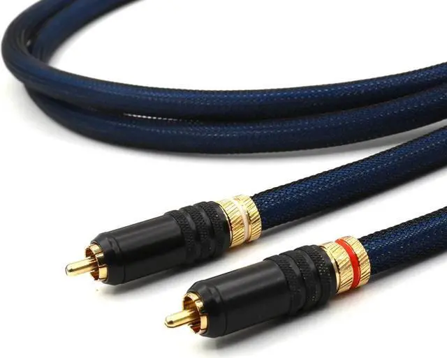 Alt view image 6 of 6 - 1 pair Hifi  Top Grade Silver Plated RCA Male to Male Cable Length: 1m