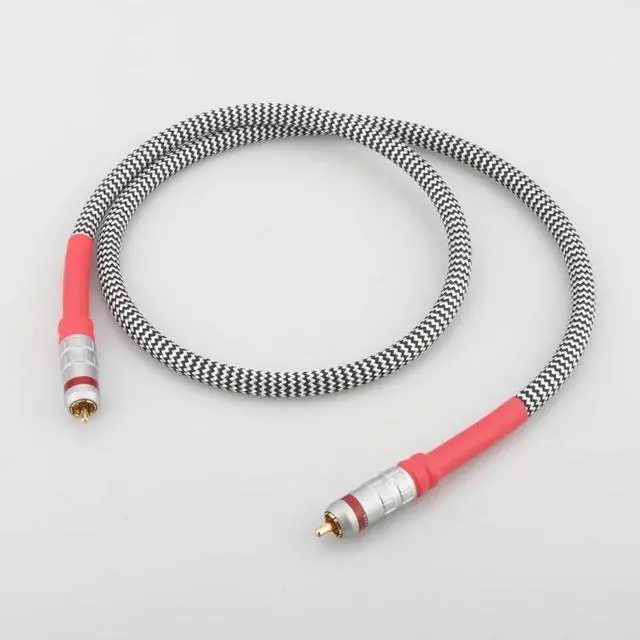 Alt view image 2 of 6 - 75 ohm RCA coaxial cable fever grade digital audio cable subwoofer signal cable Length: 2m