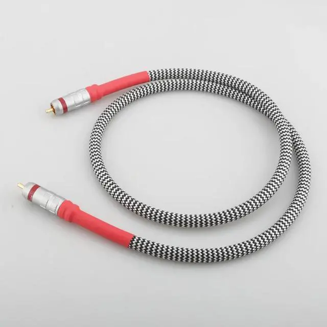 Alt view image 3 of 6 - 75 ohm RCA coaxial cable fever grade digital audio cable subwoofer signal cable Length: 2m