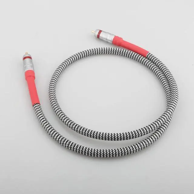 Alt view image 6 of 6 - 75 ohm RCA coaxial cable fever grade digital audio cable subwoofer signal cable Length: 2m