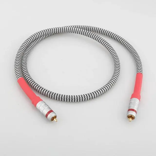 Alt view image 5 of 6 - 75 ohm RCA coaxial cable fever grade digital audio cable subwoofer signal cable Length: 2m