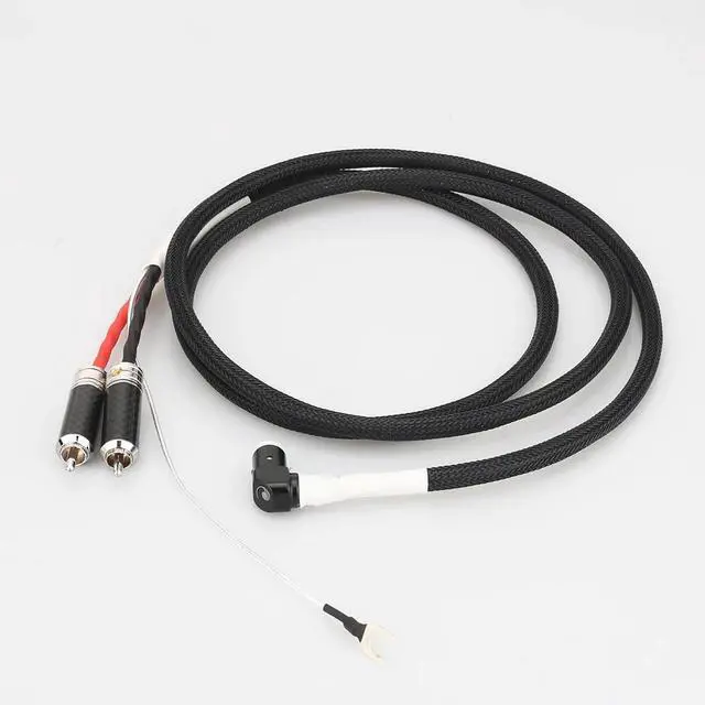 Alt view image 4 of 6 - Tonarm Cable 5 Pin DIN & RCA Phono Turntables Analog Cable with OFC silver plated cable Length: 2m