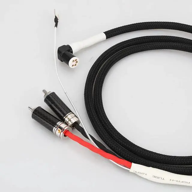 Alt view image 3 of 6 - Tonarm Cable 5 Pin DIN & RCA Phono Turntables Analog Cable with OFC silver plated cable Length: 2m