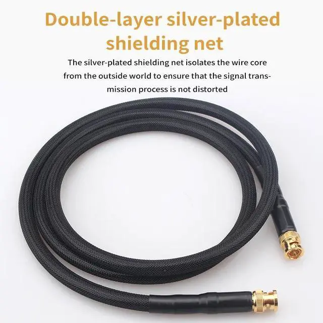 Alt view image 3 of 6 - Pure Silver BNC Digital Coaxial Cable HD Video Cable DI Radio Frequency SMA HiFi Audio Cables Length: (1m)