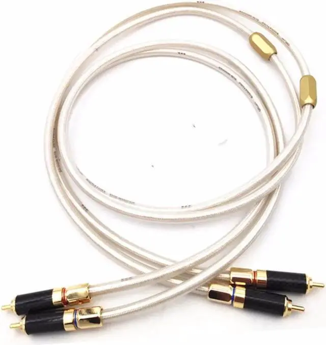 Alt view image 2 of 4 - HiFi Liton Silver-plated Dual-Filter Audio/Video Signal Line RCA Cable with Gold plated plug for Amplifier CD player Length: 2m