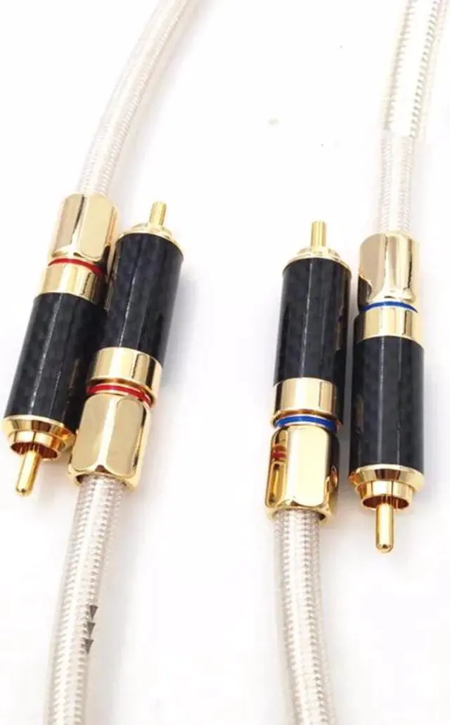 Alt view image 4 of 4 - HiFi Liton Silver-plated Dual-Filter Audio/Video Signal Line RCA Cable with Gold plated plug for Amplifier CD player Length: 2m