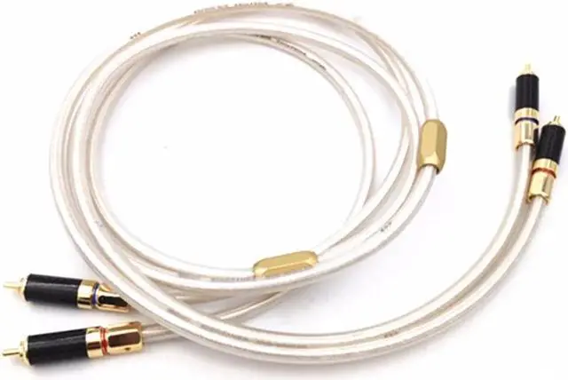 Alt view image 3 of 4 - HiFi Liton Silver-plated Dual-Filter Audio/Video Signal Line RCA Cable with Gold plated plug for Amplifier CD player Length: 2m