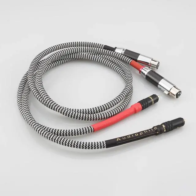 Alt view image 3 of 6 - Audiophile Audio Cable 2 RCA Male to 2 XLR HIFI Plug 3 Pin Male Length: 2m