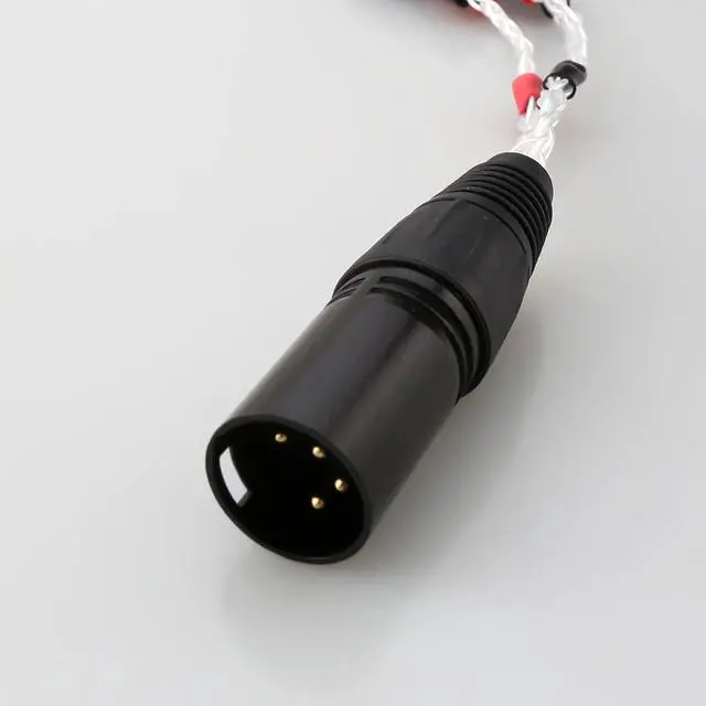 Alt view image 3 of 6 - HiFi OCC Silver Plated XLR Male 4pin to Deluxe 4mm Banana Plug Audio Cable Speaker Amplifier Length:1m