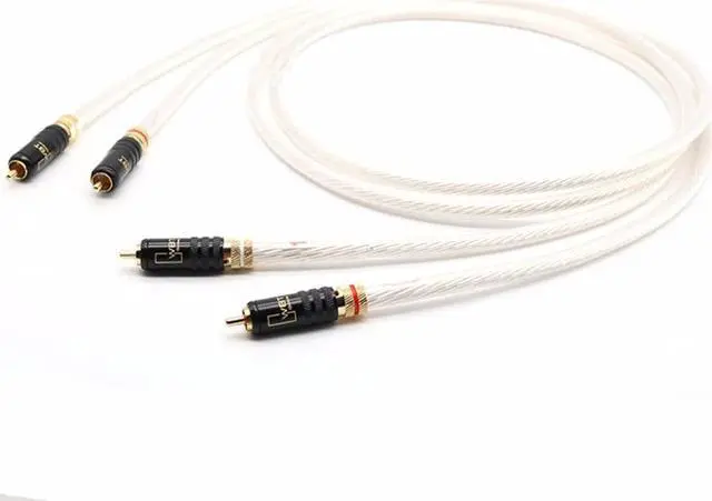 Main image of HIFI RCA Cable Audio Cable 7N OCC Single Silver Plated Interconnect Cable With Gold Plated RCA olug Length:1m
