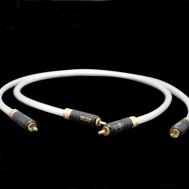 Alt view image 3 of 5 - HIFI RCA Cable Audio Cable 7N OCC Single Silver Plated Interconnect Cable With Gold Plated RCA olug Length:1m