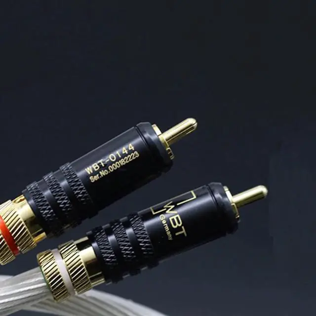 Alt view image 4 of 5 - HIFI RCA Cable Audio Cable 7N OCC Single Silver Plated Interconnect Cable With Gold Plated RCA olug Length:1m