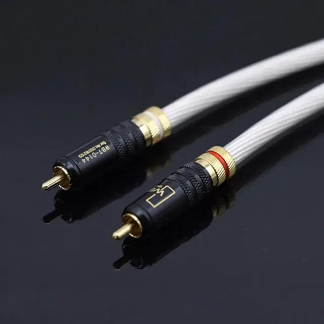 Alt view image 5 of 5 - HIFI RCA Cable Audio Cable 7N OCC Single Silver Plated Interconnect Cable With Gold Plated RCA olug Length:1m